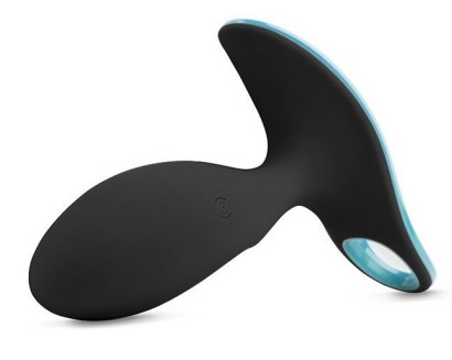 Чёрная анальная вибропробка SURFER PLUG VIBE с управлением со смартфона