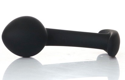 Черная анальная втулка Curved - 9 см.