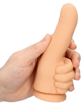 Телесный фаллоимитатор в форме пальца Thumbs Up - 17,2 см.