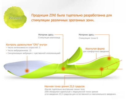 Зеленый вибратор ZINI ZOOK