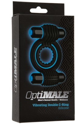 Эрекционное кольцо с вибростимуляторами OPTIMALE Vibrating Double C-Ring 