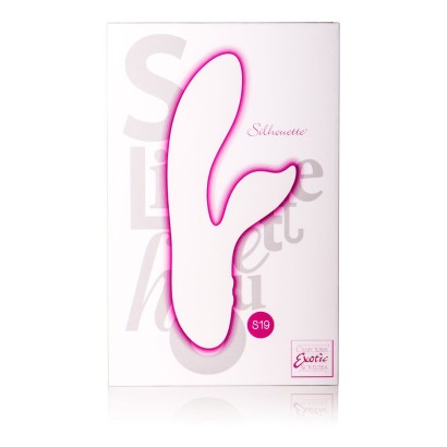 Розовый вибромассажер с лепестком для стимуляции клитора Silhouette S19