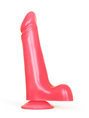 Розовый фаллоимитатор на присоске без вибрации - 17,8 см.