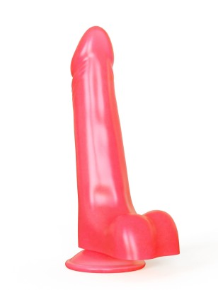 Розовый фаллоимитатор на присоске без вибрации - 17,8 см.