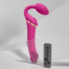 Ярко-розовый безремневой страпон Multi Orgasm Bendable Strap-On size L с клиторальной стимуляцией Ярко-розовый безремневой страпон Multi Orgasm Bendable Strap-On size L с клиторальной стимуляцией