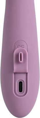 Сиреневый интерактивный вибратор-кролик Trysta Neo с шариком для зоны G - 18,4 см.