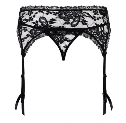 Кружевной пояс для чулок Catia в комплекте с трусиками-стрингами