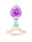 Сиреневатая анальная пробка с ручкой - 8,5 см.