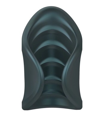 Серый сквозной мастурбатор с вибрацией Manwan Starter