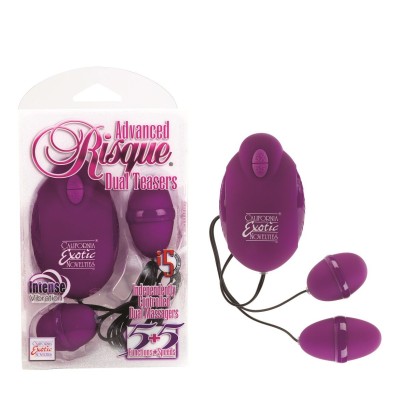 Фиолетовый двойной вибростимулятор ADVANCED RISQUE DUAL TEASERS