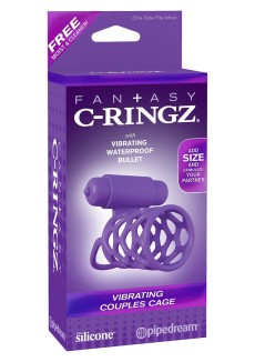 Фиолетовая насадка с подхватом мошонки и вибропулей