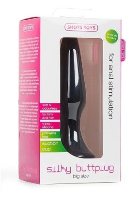 Чёрная анальная пробка Silky Buttplug Big Black - 16 см.