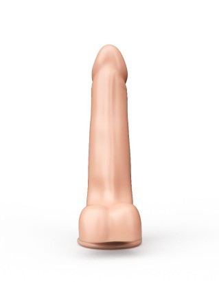 Фаллоимитатор-реалистик с мошонкой на присоске - 17,8 см.