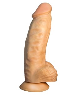 Телесный фаллоимитатор-супергигант с присоской - 33 см.
