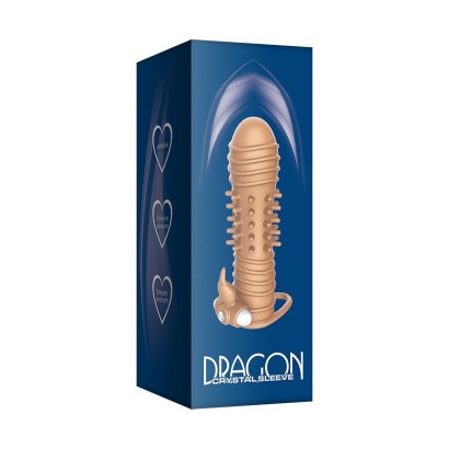 Телесная вибронасадка Dragon - 14 см.