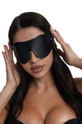 Черная однослойная кожаная маска