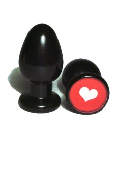 Анальная пробка с изображением  Сердечко  - 8 см.