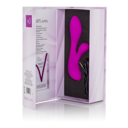 Перезаряжаемый фиолетовый вибромассажер Vr3 - 16,5 см.