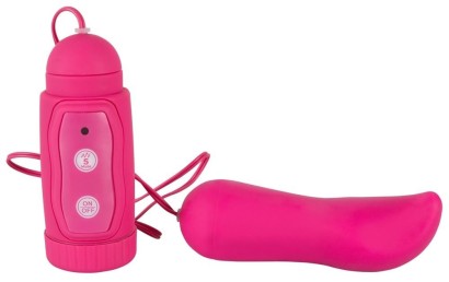 Розовое удлиненное виброяичко с ротацией Snake Charmer