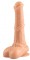 Телесный фаллоимитатор-реалистик с мошонкой - 25 см.