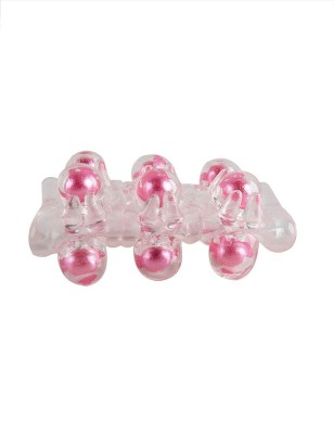 Прозрачная сквозная насадка на пенис с цветными шариками