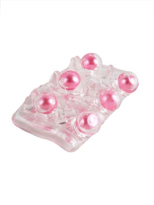 Прозрачная сквозная насадка на пенис с цветными шариками