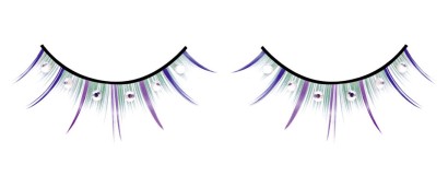 Разноцветные длинные ресницы со стразами