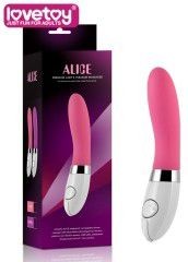 Гладкий розовый вибратор Alice - 17,4 см.