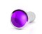 Серебристая фигурная анальная пробка R10 RICH Gold/Purple с фиолетовым кристаллом - 14,5 см.