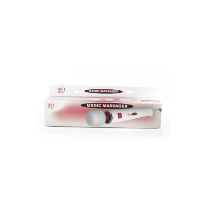 Белый проводной жезловый вибратор Magic Massager