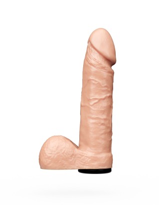Телесный фаллоимитатор-насадка для трусиков с плугом - 18 см.