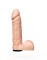 Телесный фаллоимитатор-насадка для трусиков с плугом - 18 см.