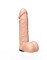 Телесный фаллоимитатор-насадка для трусиков с плугом - 18 см.