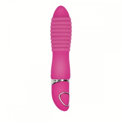 Розовый рельефный вибратор Body & Soul Indulge - 9,5 см.