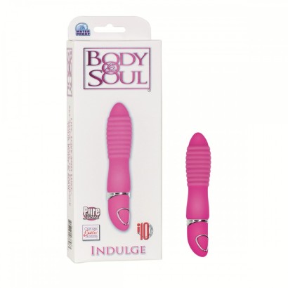 Розовый рельефный вибратор Body & Soul Indulge - 9,5 см.
