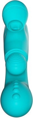 Зеленый инновационный вибратор-кролик Sensa Sway с технологией массажа на 360 градусов - 25 см.
