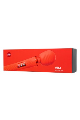 Оранжевый вибромассажер Vim Vibrating Wand - 31,3 см.