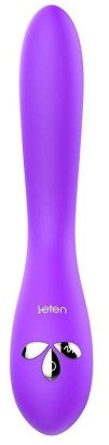 Фиолетовый вибромассажер Alisa с подогревом - 22 см.