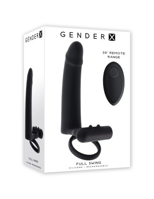 Черная вибронасадка для двойного проникновения Full Swing