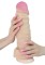 Телесный фаллоимитатор-супергигант с мошонкой на присоске - 30 см.