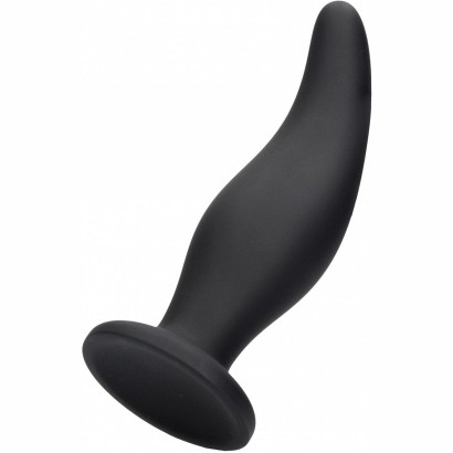Черная анальная пробка Curve Butt Plug - 11,4 см.