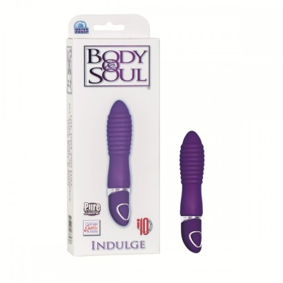 Фиолетовый рельефный вибратор Body & Soul Indulge - 9,5 см.