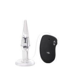 Прозрачная анальная пробка с вибрацией VIBRATING PLUG JAMMY JELLY ANAL POINT OF PLEASURE SMALL - 13,5 см.