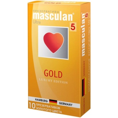 Презервативы Masculan Ultra 5 Gold с ароматом ванили - 10 шт.