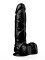 Чёрный дилдо на присоске - 19 см.