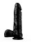 Чёрный дилдо на присоске - 19 см.