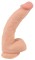 Телесный фаллоимитатор с подвижной кожей - 24,7 см.
