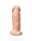 Большая телесная фаллическая насадка на трусики с плугом - 20,5 см.