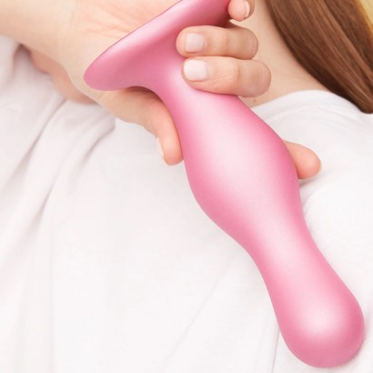 Розовая насадка Strap-On-Me Dildo Plug Curvy size M