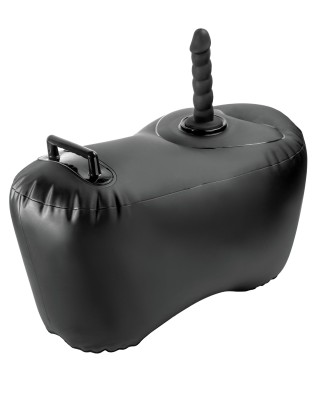 Черное надувное кресло с платформой для фиксации дилдо Body Dock Inflatable Love Seat